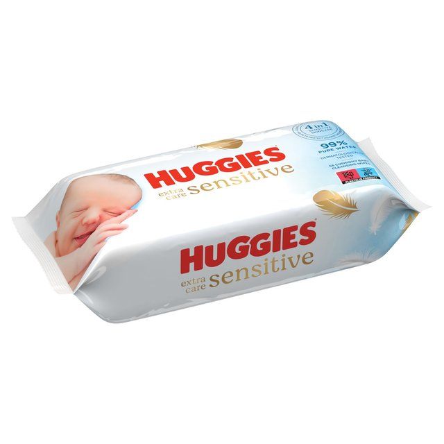 Huggies Extra Care Sensitive 99% Water Baby Wipes   56 per pack