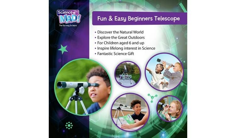 Science Mad 30mm Telescope with Tripod GOODS Argos