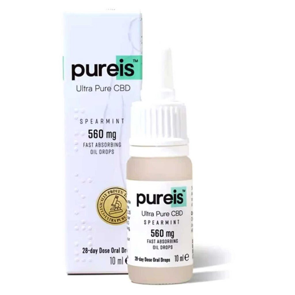 Pureis Ultra Pure CBD 560mg 6.0% Spearmint Fast Absorbing Oil Drops 10ml