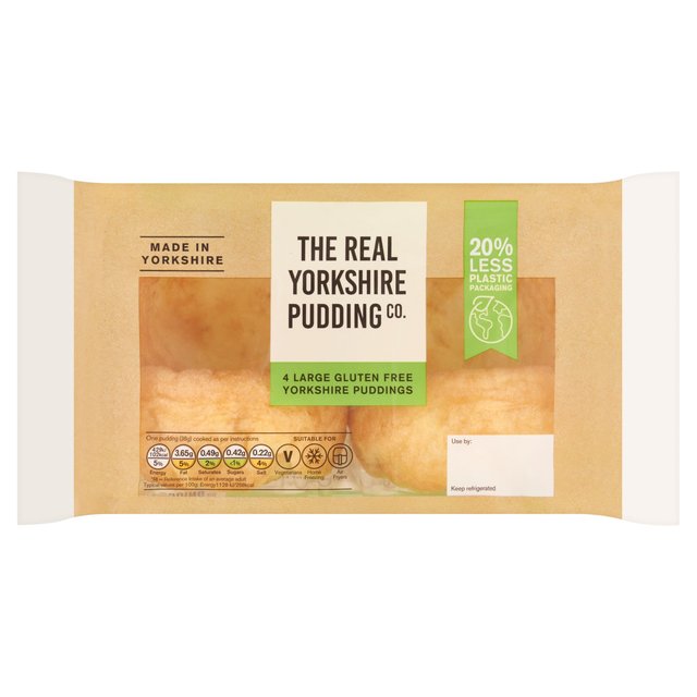 The Real Yorkshire Pudding Co. 4 Large Gluten Free Yorkshire Puddings   160g