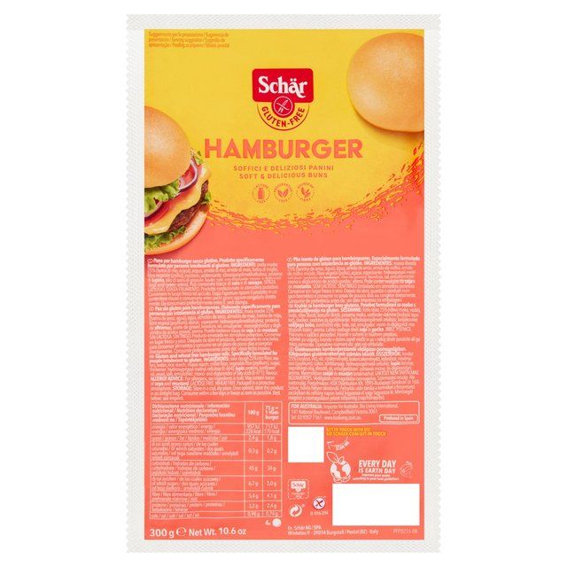 Schar Gluten Free 4 Hamburger Buns   4 per pack GOODS M&S   