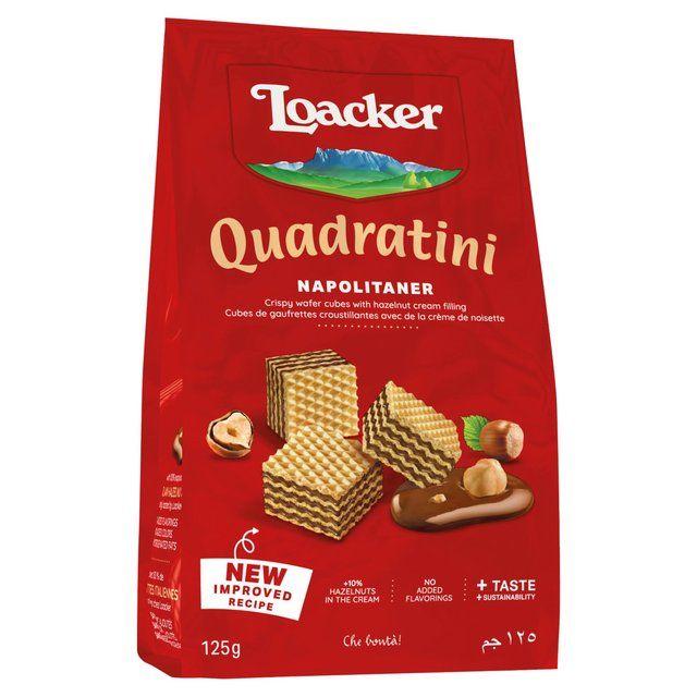 Loacker Hazelnut Napolitaner Quadratini Wafers   125g