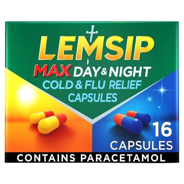 Lemsip Max Day & Night Capsules Paracetamol Cold & Flu   16 per pack GOODS M&S   