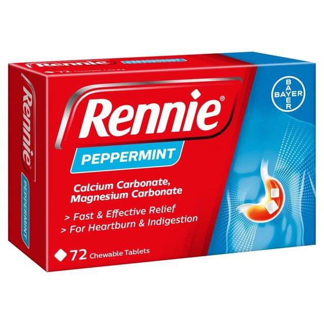 Rennie Peppermint Heartburn & Indigestion Relief Tablets   72 per pack