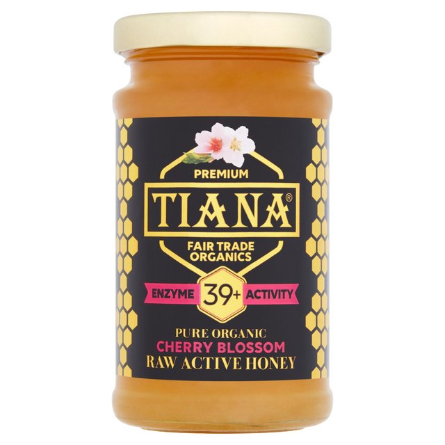 TIANA Pure Organic Cherry Blossom Raw Active Honey   250g