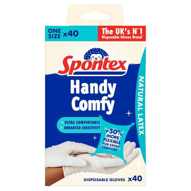 Spontex Comfortable Latex Disposable Gloves   40 per pack GOODS M&S   