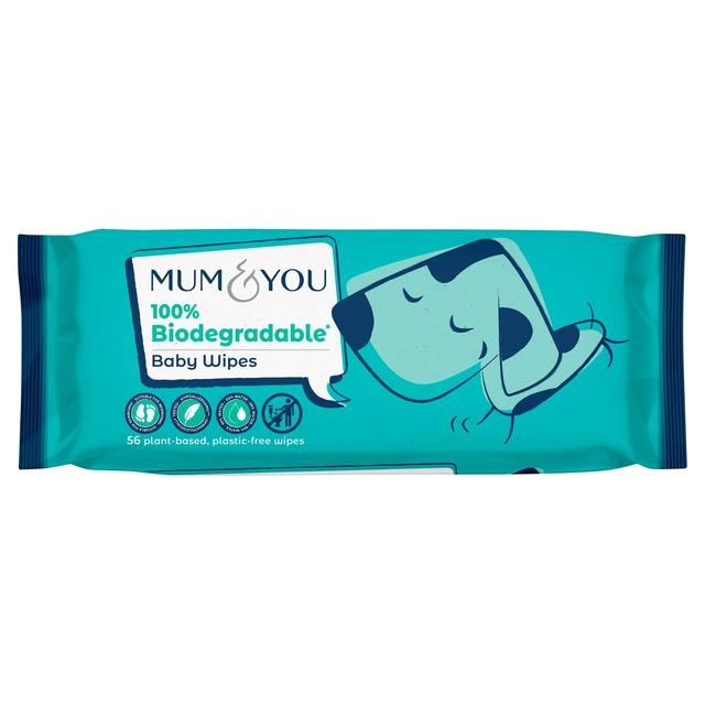 Mum & You 100% Biodegradable Baby Wipes   56 per pack