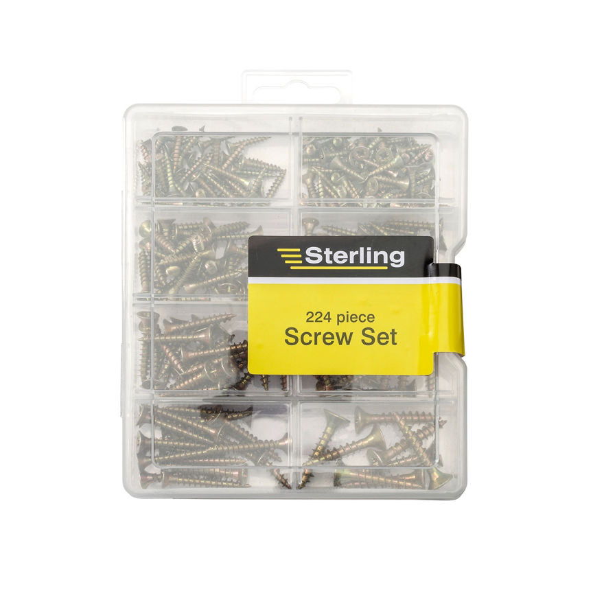 Sterling 224 piece wood screw kit DIY ASDA   