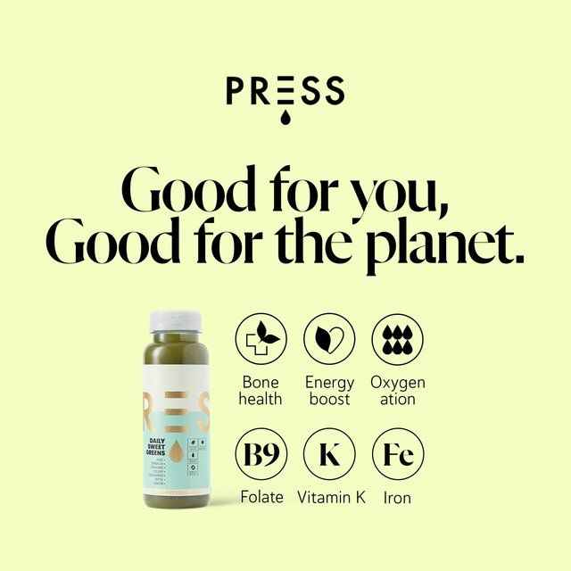 PRESS Daily Sweet Greens Raw Cold Pressed Juice   250ml