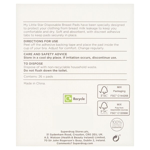 Superdrug My Little Star Disposable Breast Pads GOODS Superdrug   