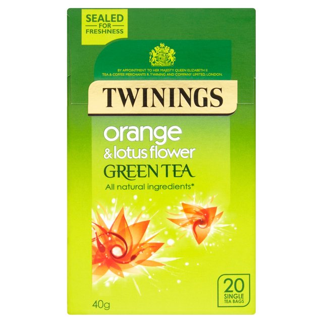 Twinings Orange & Lotus Flower Green Tea   20 per pack