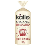 Kallo Organic Unsalted Rice Cakes   130g