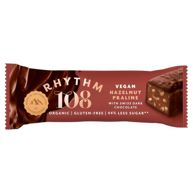 Rhythm 108 Swiss Vegan Hazelnut Praline Bar with Dark Chocolate   33g GOODS M&S   