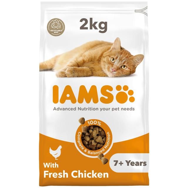 IAMS for Vitality Senior Cat Food With Fresh Chicken   2kg