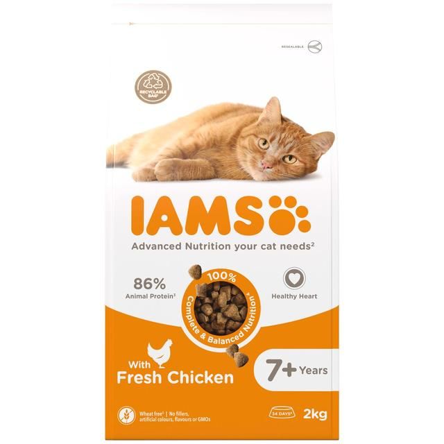 IAMS for Vitality Senior Cat Food With Fresh Chicken   2kg