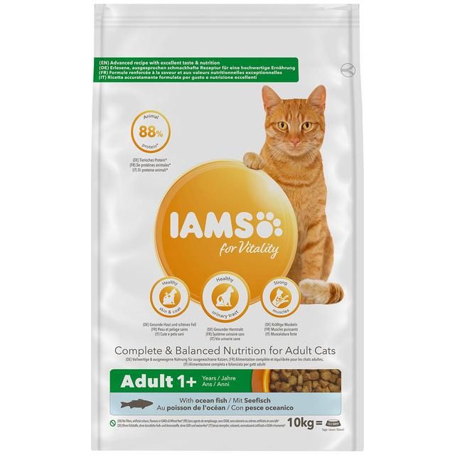 IAMS for Vitality Adult Cat Food with Ocean Fish   10kg