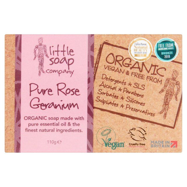 Little Soap Company Organic Bar Soap Rose Geranium   110g