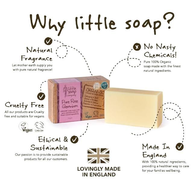 Little Soap Company Organic Bar Soap Rose Geranium   110g GOODS M&S   