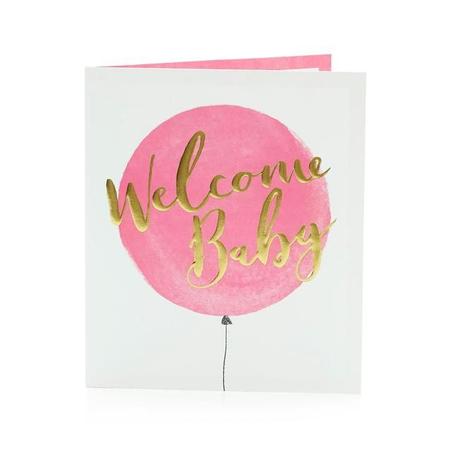 Pink Balloon New Baby Card GOODS M&S   