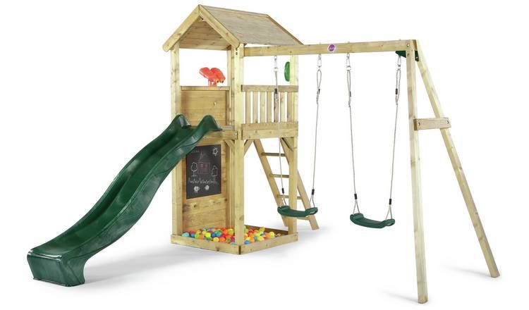 Plum Lookout Tower Wooden Climbing Frame with Swings & Slide GOODS Argos