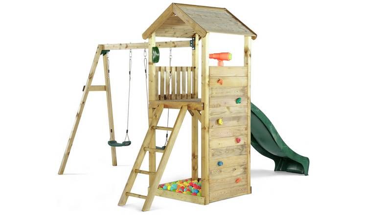 Plum Lookout Tower Wooden Climbing Frame with Swings & Slide GOODS Argos