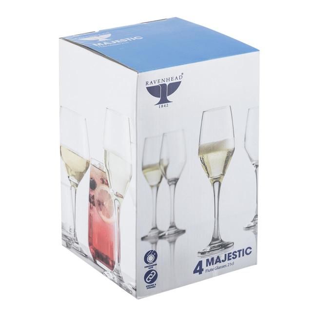 Ravenhead Majestic Flute Glasses Set 210ml   4 per pack