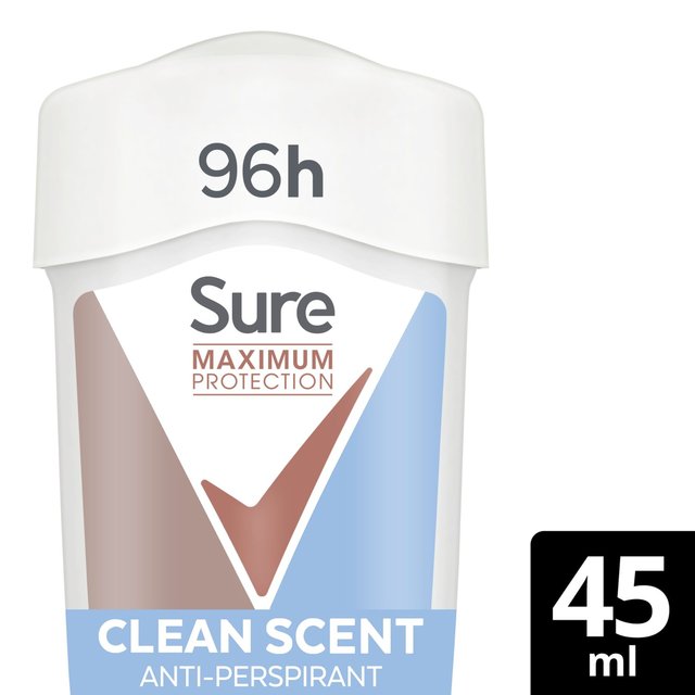 Sure Maximum Protection Clean Scent Cream Stick Antiperspirant   45ml