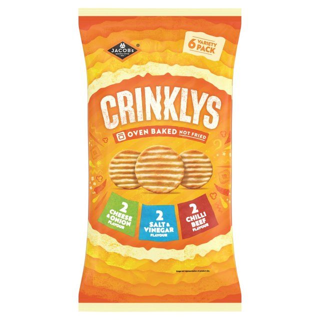 Jacob's Crinklys Variety Baked Snacks Multipack   6 per pack