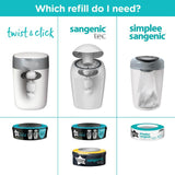 Tommee Tippee Twist & Click Green Nappy Bin Includes 1x Refill Cassette GOODS M&S   
