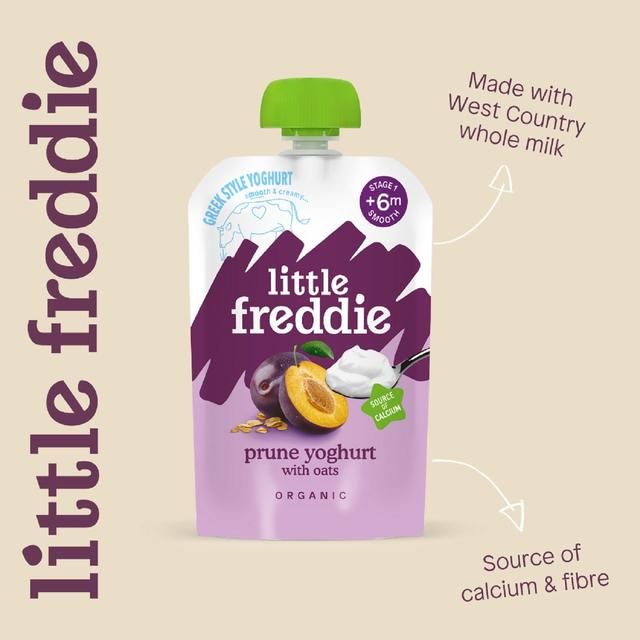 Little Freddie Prune Greek Style Yoghurt with Oats Organic Pouch 6 mths+   100g GOODS M&S   