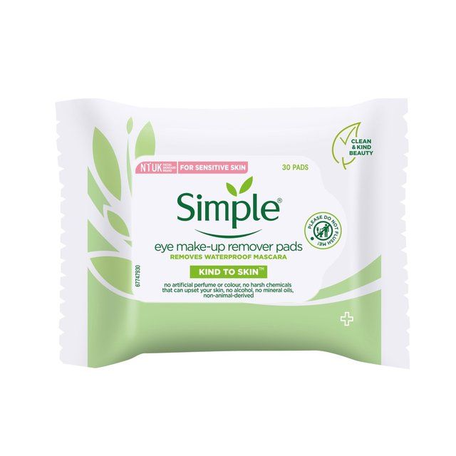 Simple Kind to Skin Eye Make Up Remover Pads   30 per pack