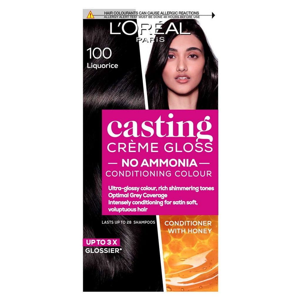 L'Oreal Paris Casting Creme Gloss Semi-Permanent Hair Dye Black Hair Dye 100 Liquorice