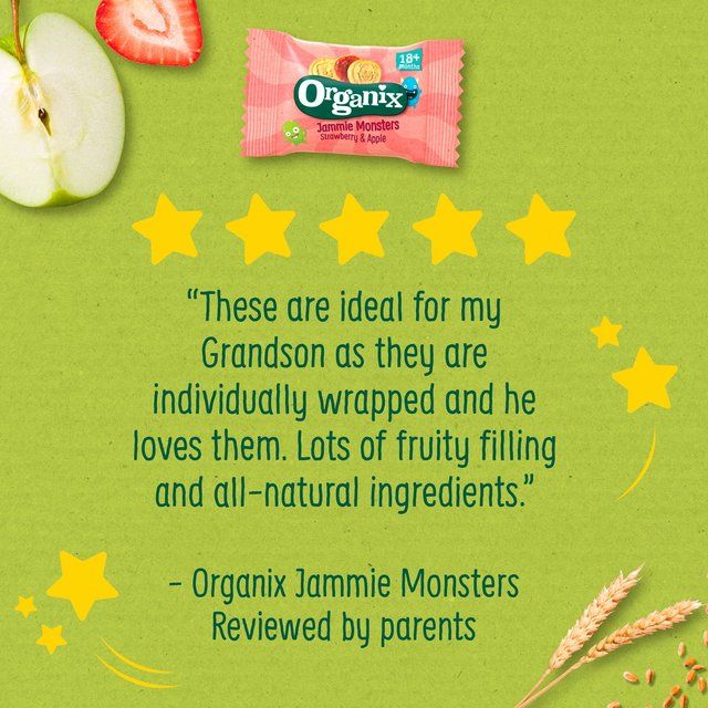 Organix Strawberry & Apple Organic Jammie Monsters Toddler & Kids Multipack   8 x 8g GOODS M&S   