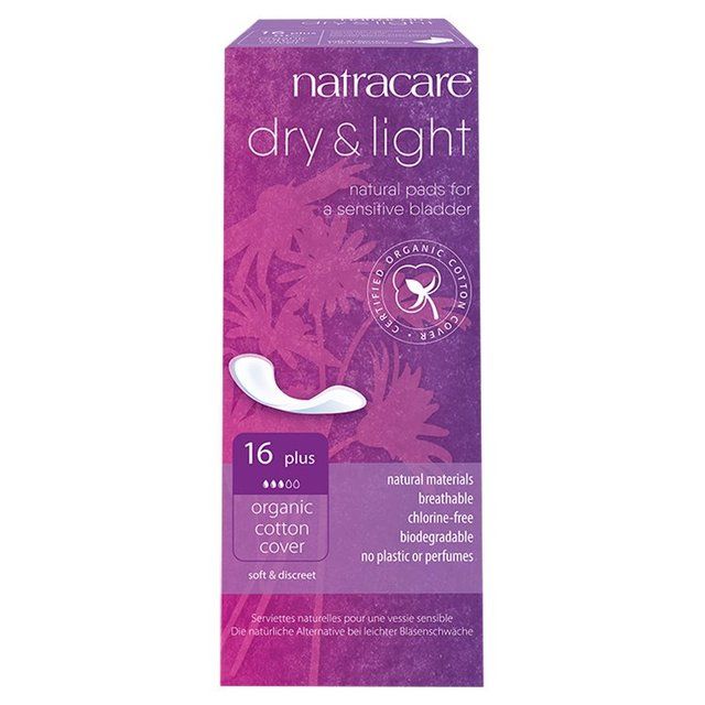 Natracare Organic Cotton Dry & Light Incontinence Pads Plus   16 per pack