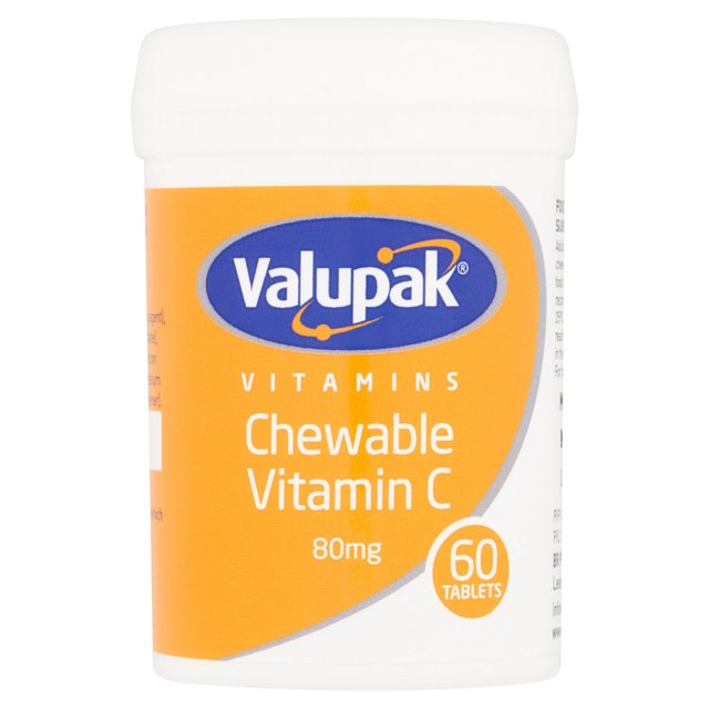 Valupak Vitamins Chewable Vitamin C Tablets 80mg   60 per pack