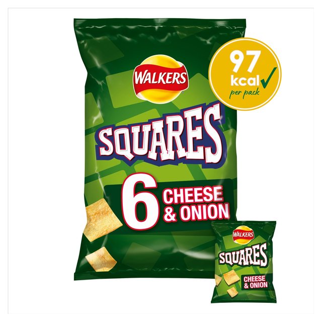 Walkers Squares Cheese & Onion Multipack Snacks   6 x 22g GOODS M&S   