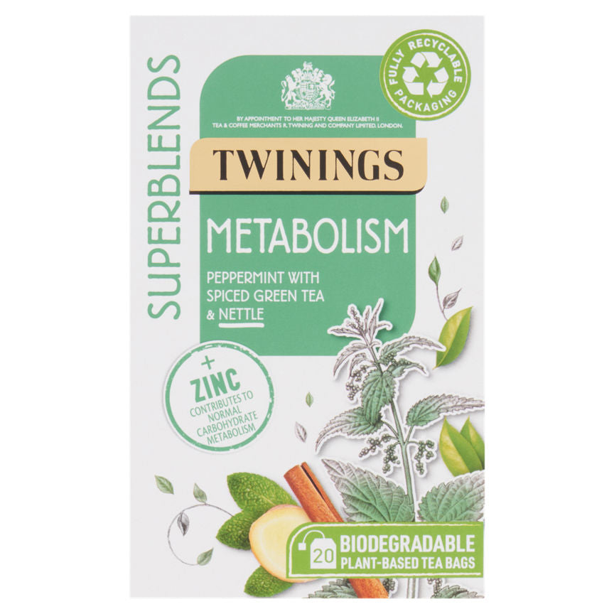 Twinings Superblends Metabolism Peppermint with Spiced Green Tea & Nettle 20 Tea Bags