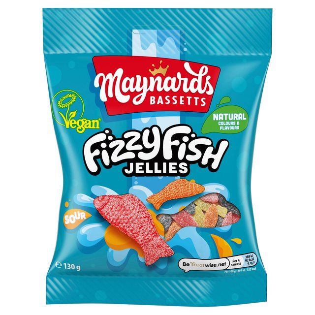 Maynards Bassetts Fizzy Fish Sweets Bag   130g