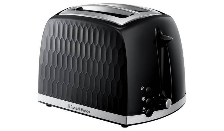 Russell Hobbs Honeycomb 2 Slice Black Plastic Toaster 26061 GOODS Argos