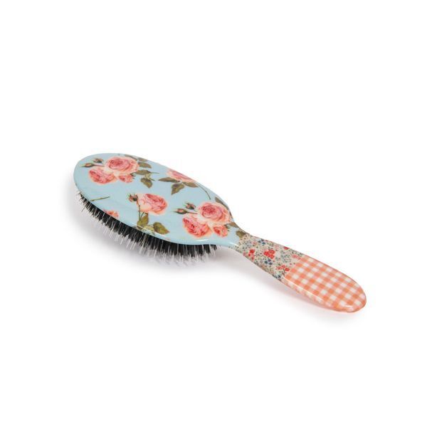 Rock & Ruddle Pink Gingham Large Pure Bristle Hairbrush GOODS Superdrug   