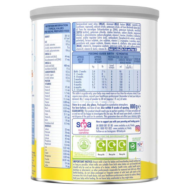 SMA Little Steps 1 First Infant Milk Powder From Birth   800g GOODS M&S   