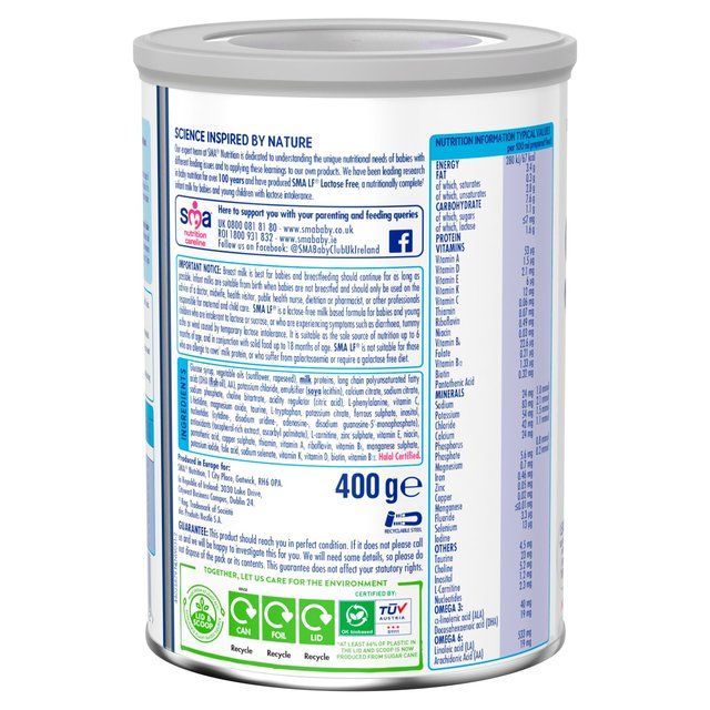 SMA Lactose Free Formula Powder From Birth   400g GOODS M&S   