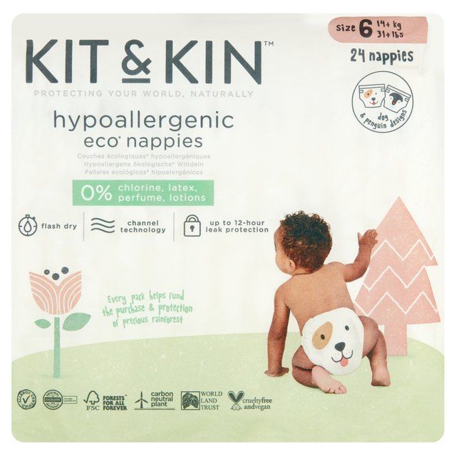 Kit & Kin Eco Nappies Size 6 (14+kg)   24 per pack