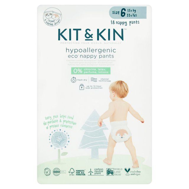 Kit & Kin Eco Nappy Pants Size 6 (15+kg)   18 per pack