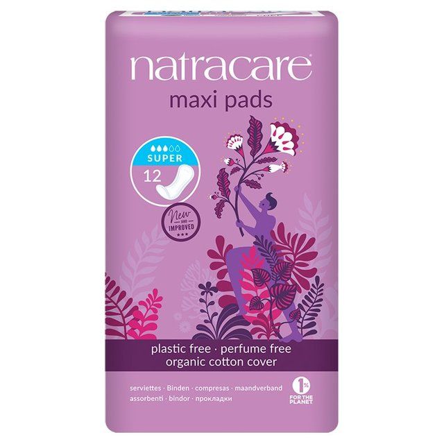 Natracare Organic Cotton Maxi Pads Super    12 per pack GOODS M&S   