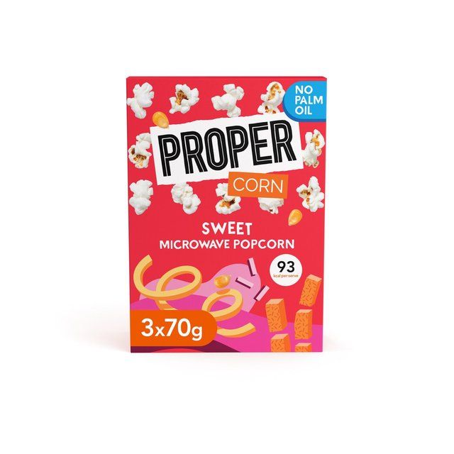 Propercorn Sweet Microwave Popcorn   3 x 70g GOODS M&S   