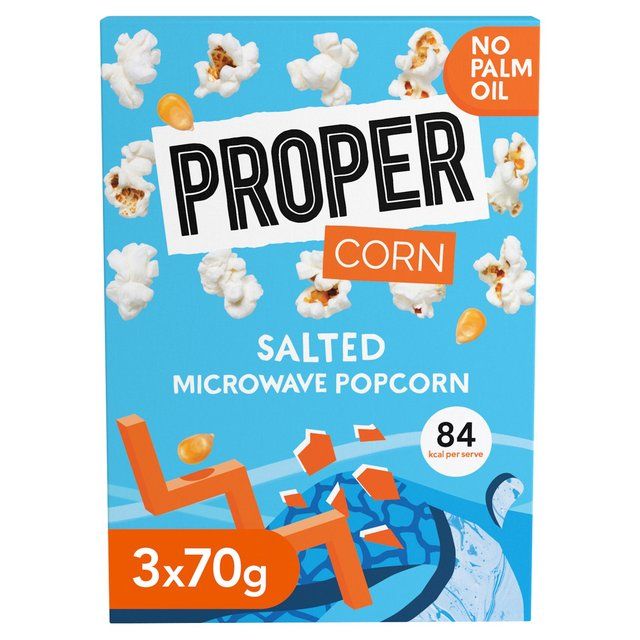 Propercorn Salted Microwave Popcorn   3 x 70g