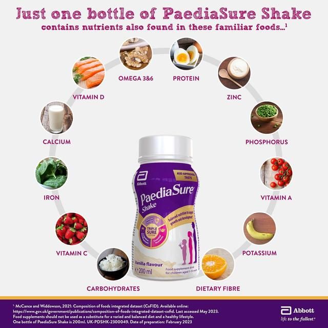 PaediaSure Shake Vanilla Nutritional Supplement Drink 1-10 Yrs Multipack   4 x 200ml