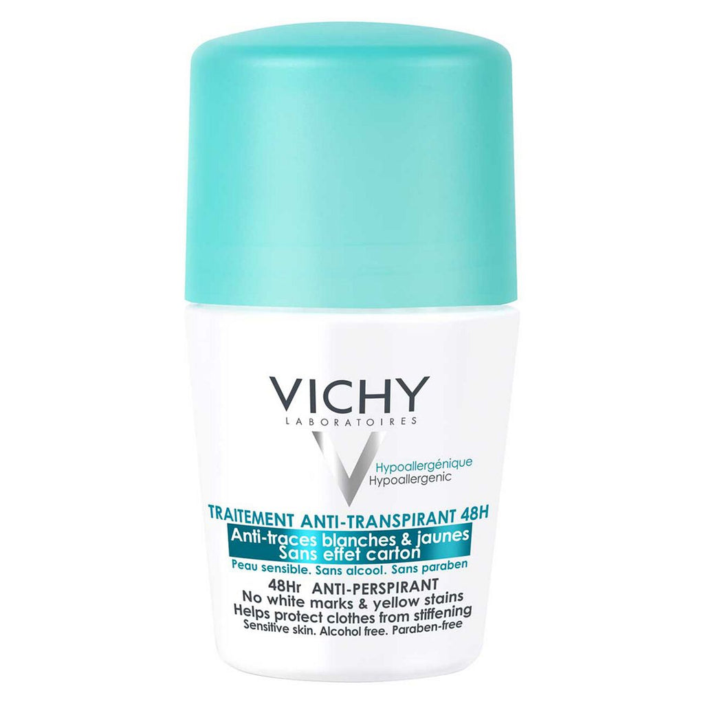 Vichy 48HR 'No Trace' Roll-On Anti-Perspirant for sensitive skin 50ml