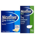 Nicotinell Mint Lozenge 1 mg 96 Pieces & Step 1 21 mg Patch Bundle General Health & Remedies Boots   